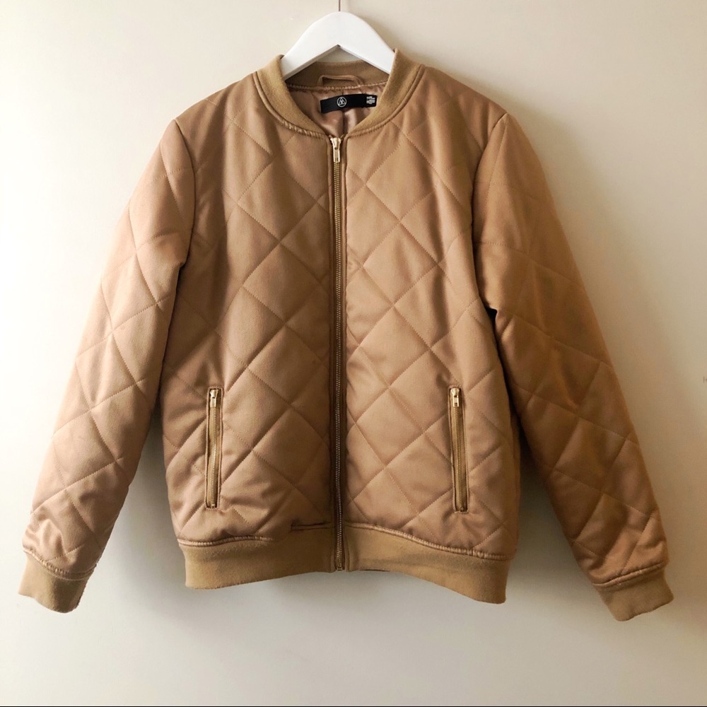 MISSGUIDED Quilted Satin Bomber